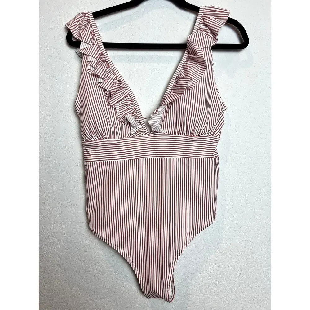 NWT: H&M One Pice Swimsuit Striped Size Large